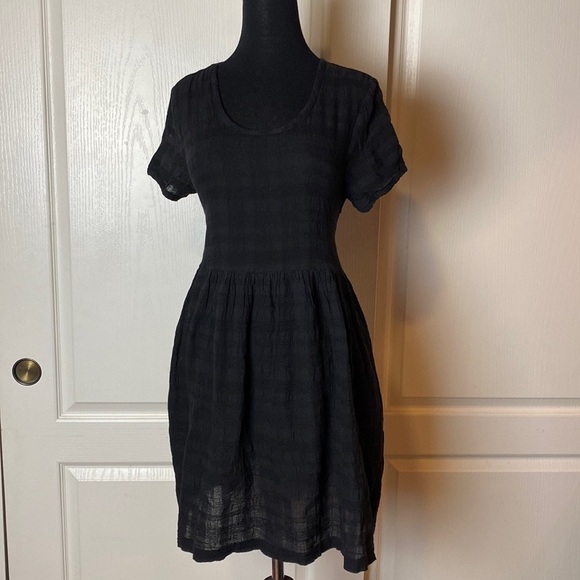 Vintage Dresses & Skirts - VINTAGE BLACK CHECKERED BABY DOLL TWO WAY DRESS